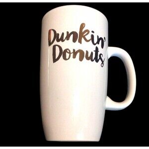 DUNKIN DONUTS Tall Coffee Mug Cup-White